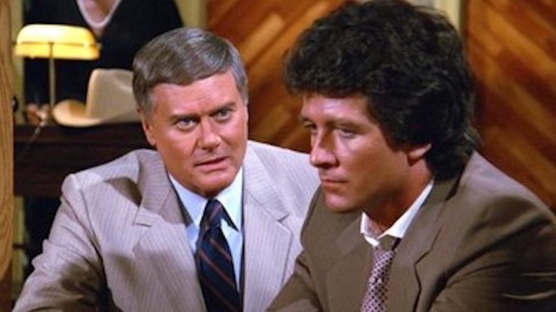 J.R. tries to talk to Bobby Ewing on "Dallas" (1978-1991)
