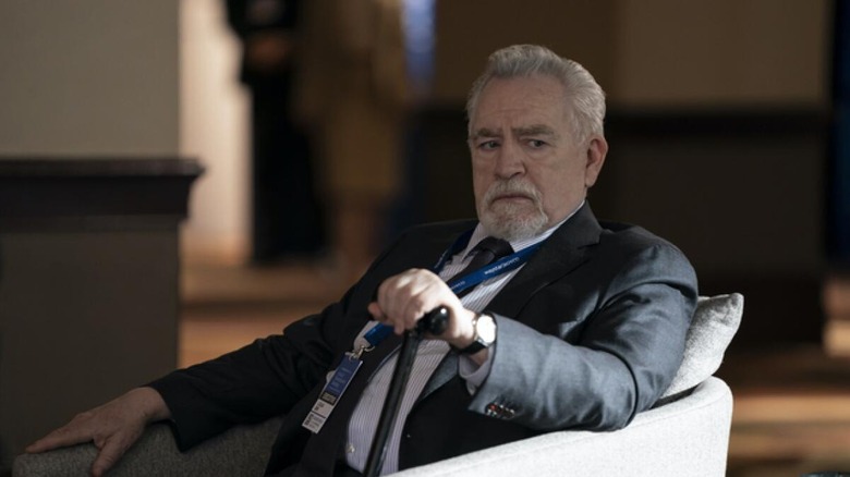 Logan Roy leans back in a sofa chair on "Succession" (2018-2023)