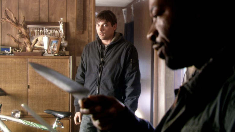 Jake Green walks in on Robert Hawkins with a knife on Jericho (2006-2008)