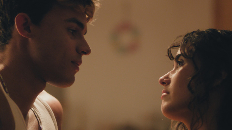 Nick and Noah staring at each other in "My Fault: London."