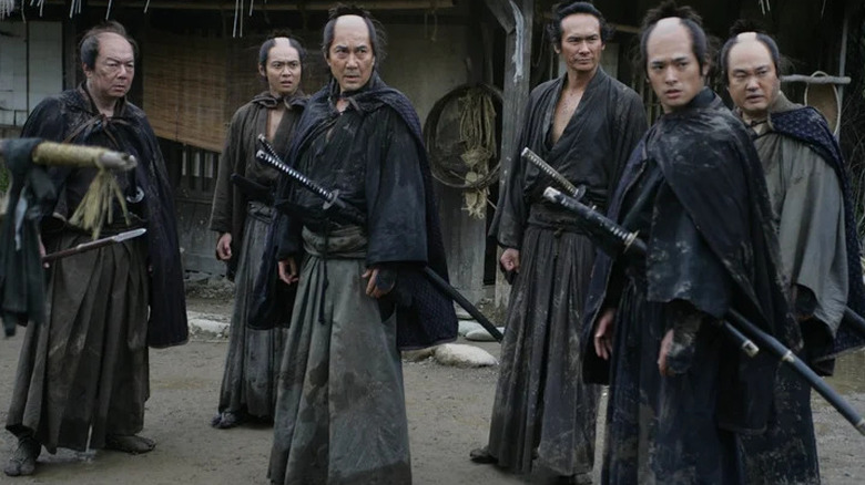 A group of samurai standing ready in 13 Assassins