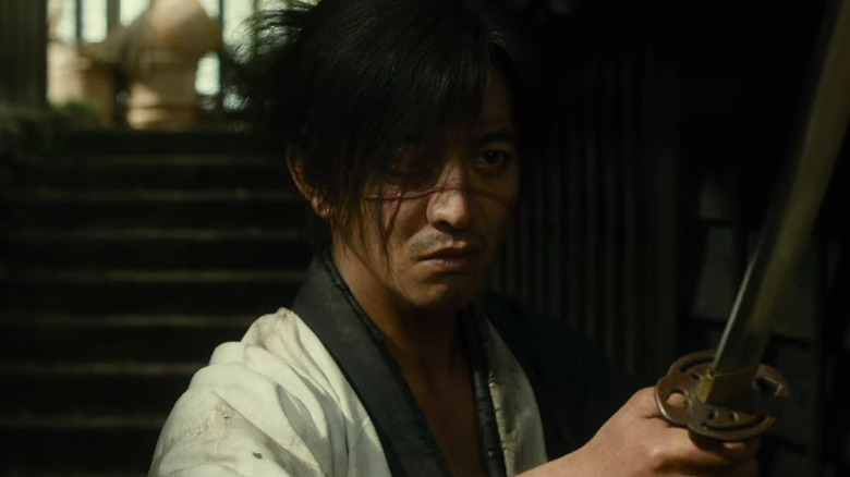 Manji wielding a sword in Blade of the Immortal