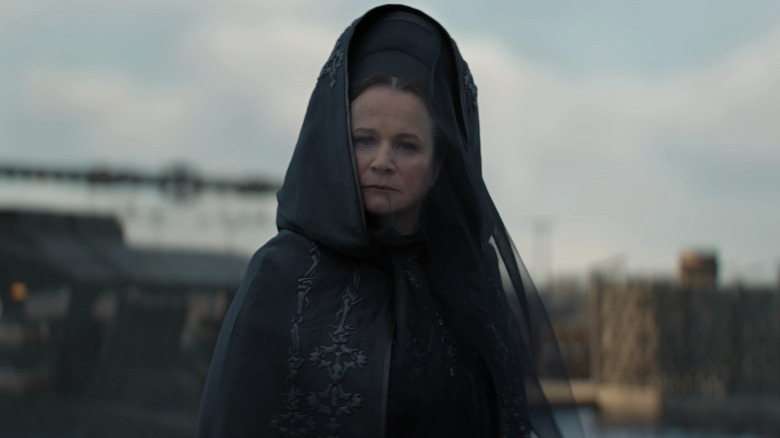 Mother Superior Valya Harkonnen dressed in black Bene Gesserit robes in "Dune: Prophecy"