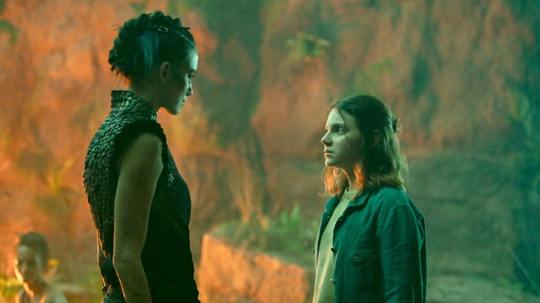 Serafina Pekkala speaking to Lyra Belacqua in "His Dark Materials"