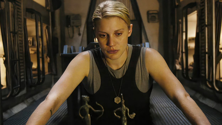 Kara "Starbuck" Thrace at the controls in "Battlestar Galactica" (2003-2009)