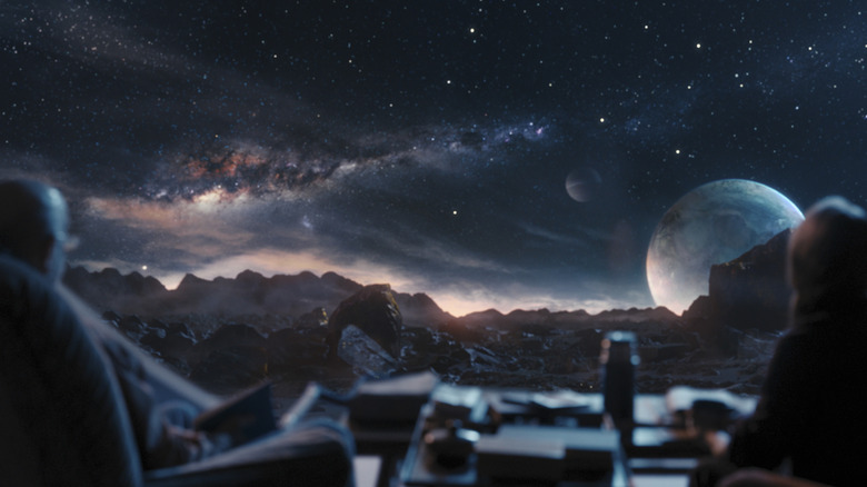 Franklin and Irene looking out at the alien landscape in Night Sky (2022)