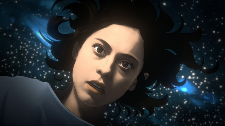 Alma floating against a cosmic backdrop in Undone (2019)