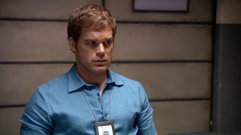 Dexter looking nervous in "Dexter"