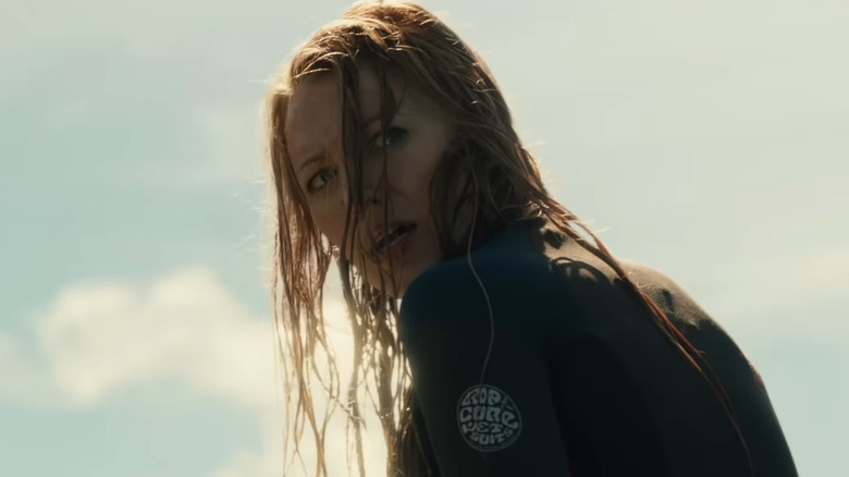 Nancy looking over shoulder in "The Shallows"