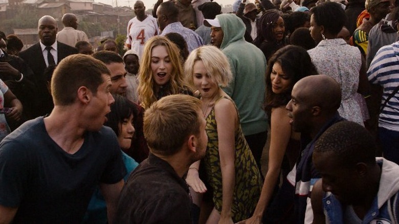 Will, Lito, Sun, Nomi, Wolfgang, Riley, Kala, and Capheus dancing together in Nairobi on "Sense8" (2015-2018)