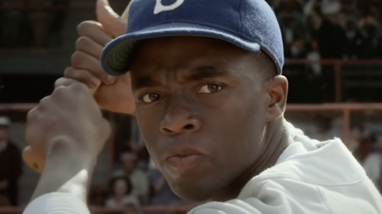 Chadwick Boseman at bat 