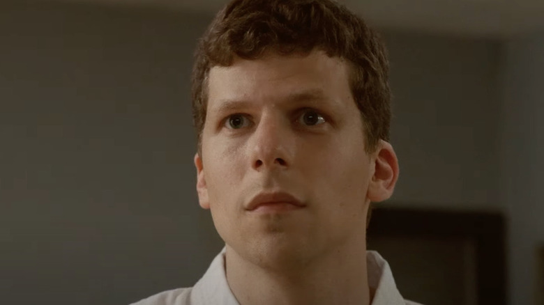 Jesse Eisenberg staring