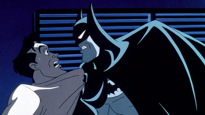 Animated Batman threatens thug