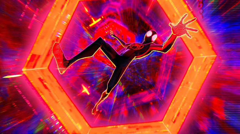 Spider-Man traveling through realities