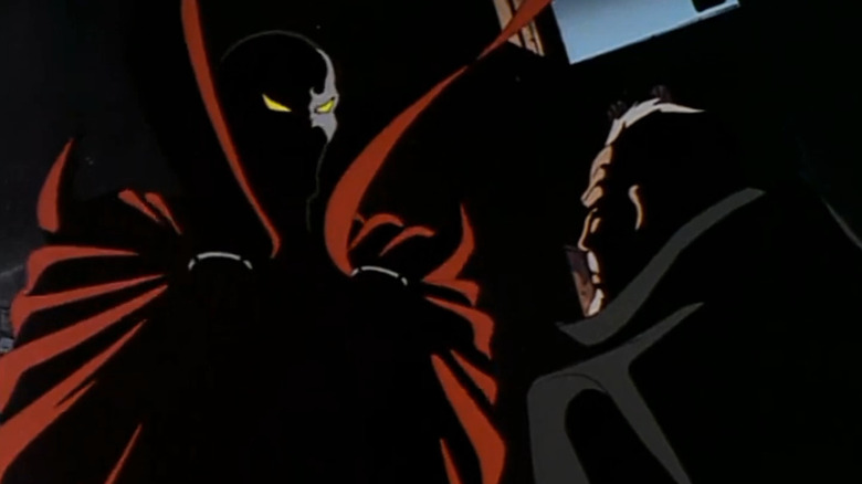 Spawn speaking to a man in Todd McFarlane's Spawn