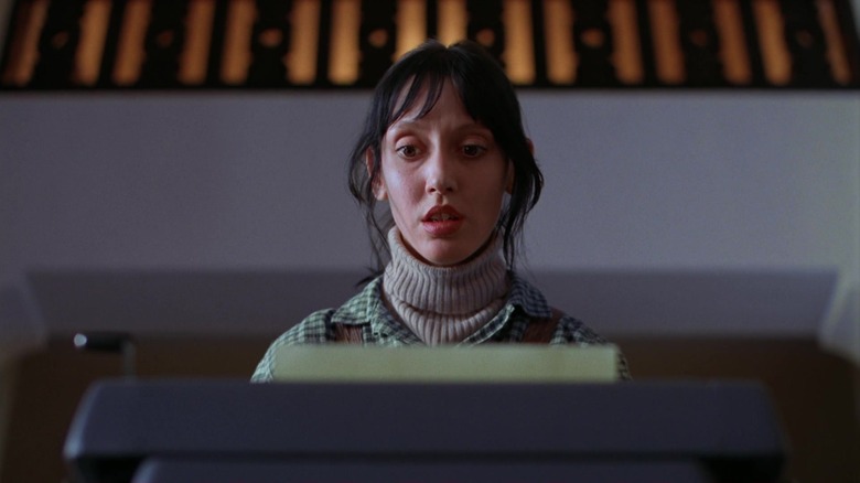 Wendy Torrance looking at the typewriter in "The Shining"