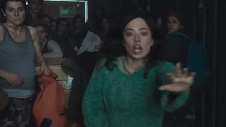Mia shouting in "Nowhere" (2023)