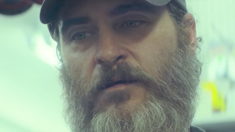 Joaquin Phoenix looking sad