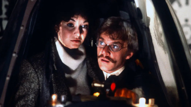 H.G Wells and Amy Robbins in the time machine in "Time After Time" (1979)