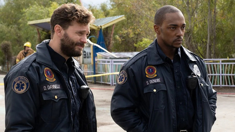 Steve and Dennis in uniform in "Synchronic" (2019)