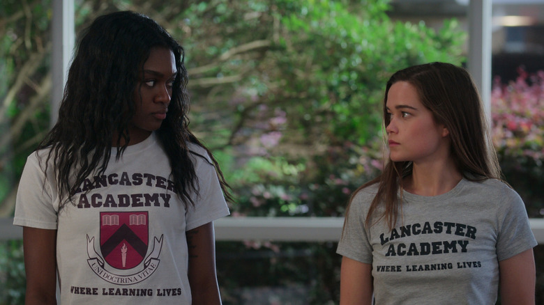 Juliette and Calliope staring at each other in First Kill (2022)