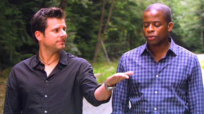 Shawn and Gus walking together on Psych (2006 - 2014)