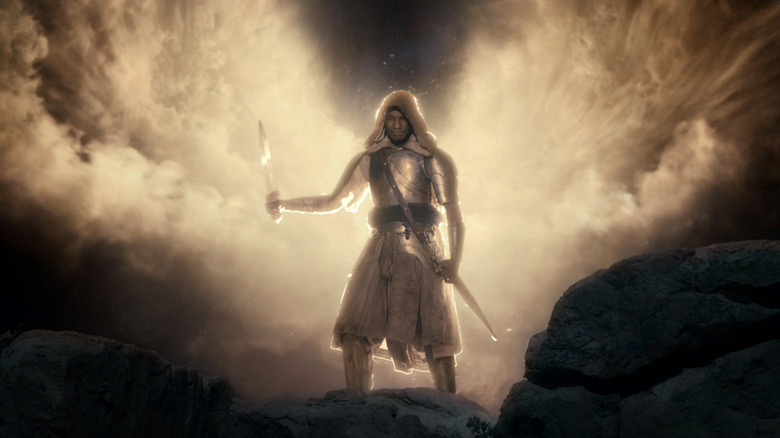 An angel stands with a sword on A.D. The Bible Continues (2015)
