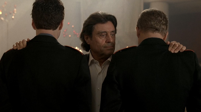 Silas Benjamin welcoming his son Jack and David Shepherd back on Kings (2009)