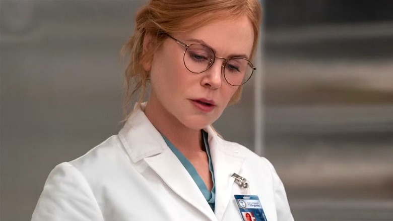 Kay wearing her medical uniform in Scarpetta (2026)