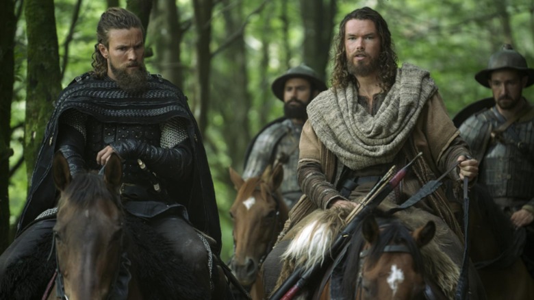 Leif and Harald on horseback