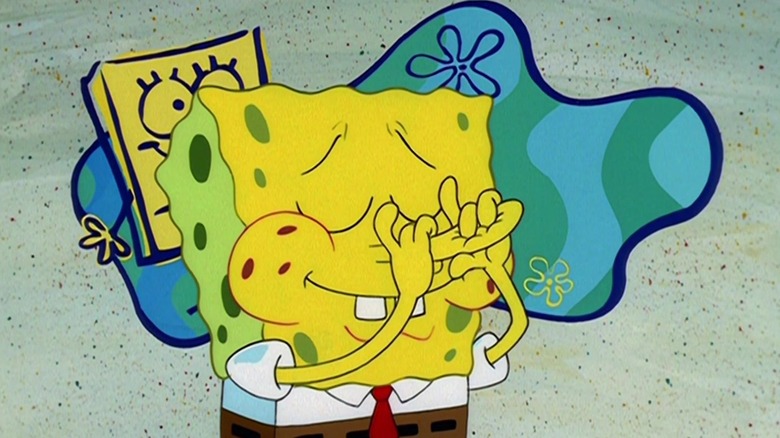 SpongeBob SquarePants plays his nose like a flute in "SpongeBob SquarePants"