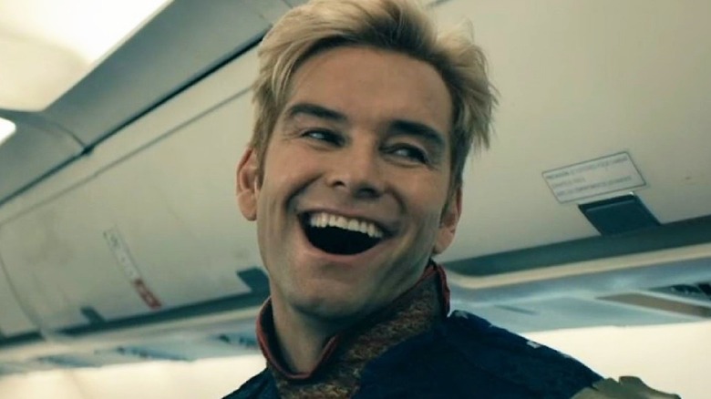 Homelander smiling on plane from The Boys