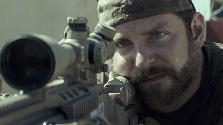 Chris Kyle aiming at a target in "American Sniper"