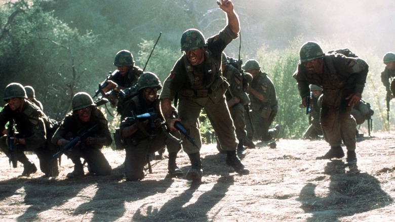 Lt. Col. Hal Moore leading his men into combat in "We Were Soldiers"