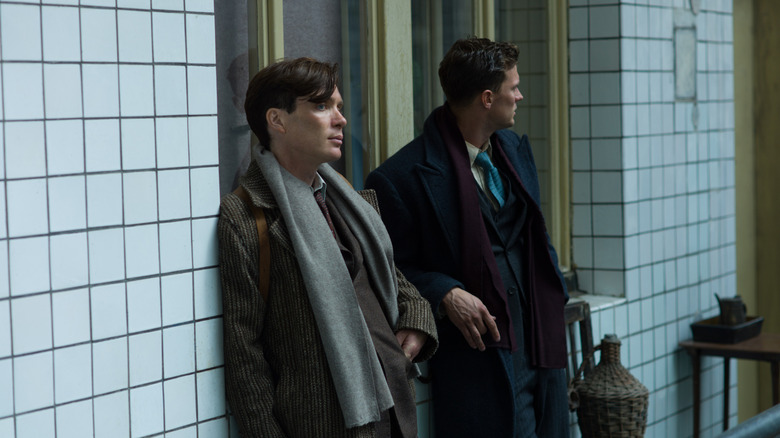 Jan and Josef leaning against wall in "Anthropoid"