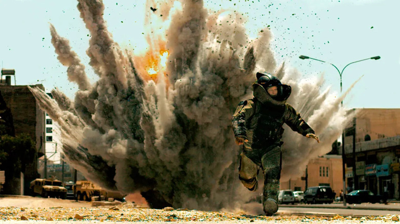 James running away from an explosion in The Hurt Locker
