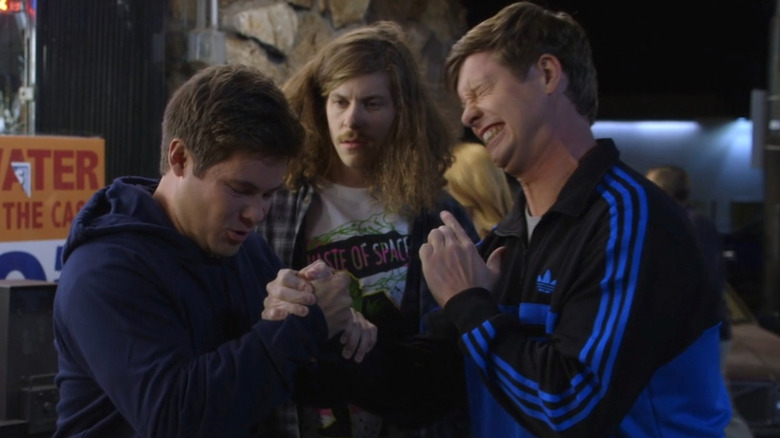 Excited Anders and Adam high five