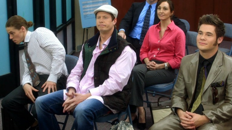 Bored Blake, Anders, Adam sit in chairs