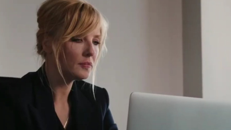Beth Dutton working on a computer on Yellowstone
