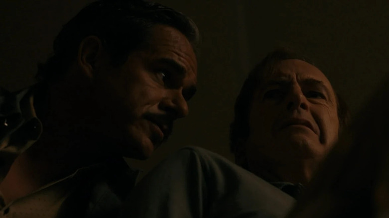 Lalo threatening Jimmy in "Point and Shoot"