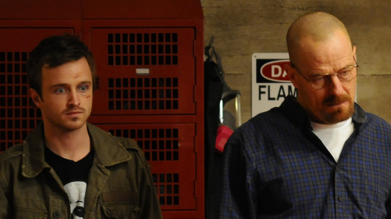 Aaron Paul and Bryan Cranston acting in Breaking Bad