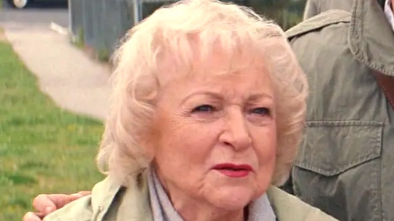 Betty White is squinting 