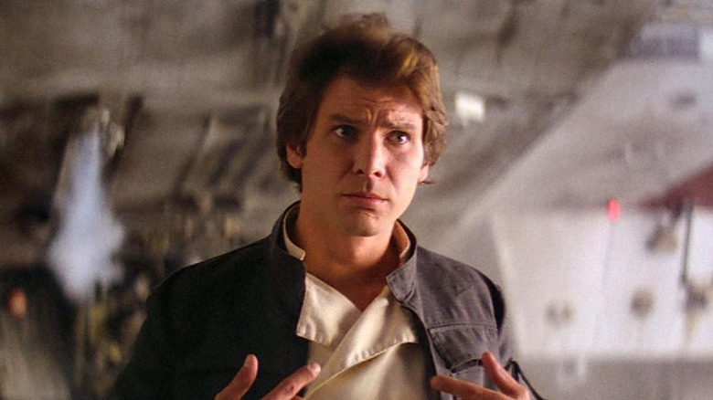 Harrison Ford as Han Solo looking confused