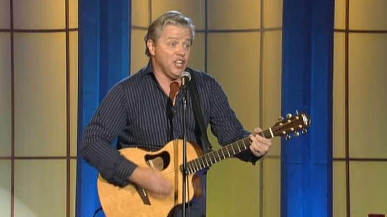 Thomas Wilson intently singing his song