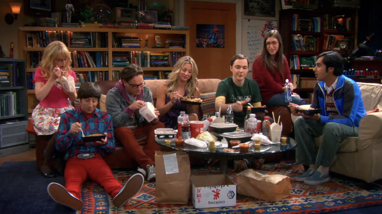 Big Bang Theory characters sitting