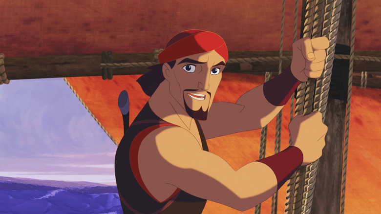 Sinbad adjusting the sails in Sinbad: Legend of the Seven Seas (2003)