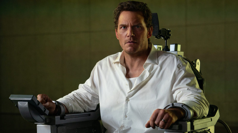 Chris Raven looks concerned in "Mercy" (2026)