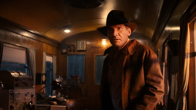 A digitally de-aged Indiana Jones on an adventure in "Indiana Jones and the Dial of Destiny" (2023)