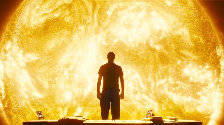 A man standing in front of the sun on a spaceship in "Sunshine"