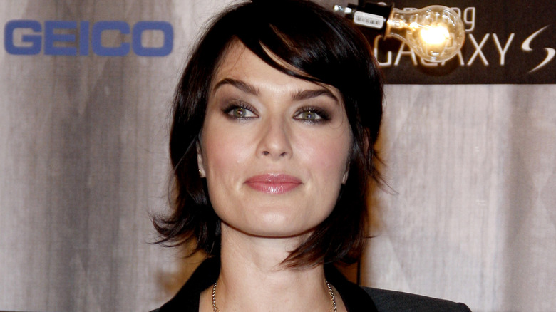 Lena Headey with short dark hair